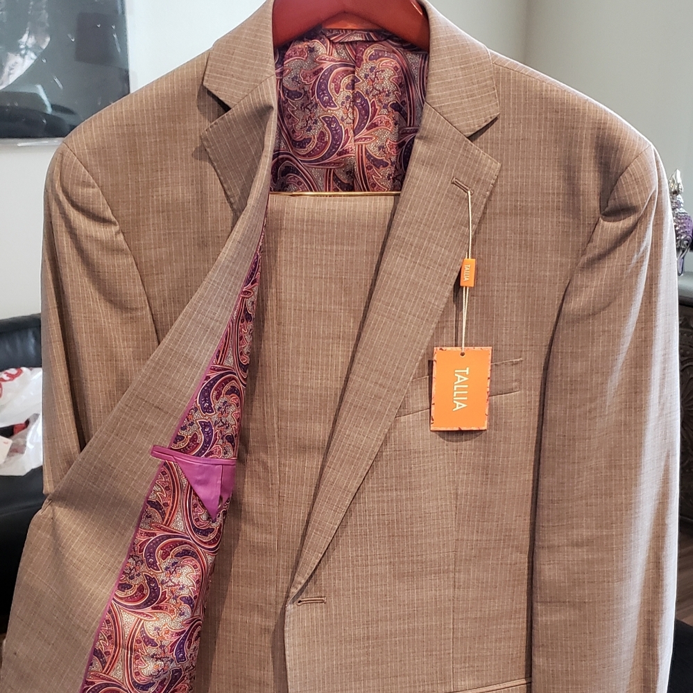 Tallia Orange Pinstripe Suit
